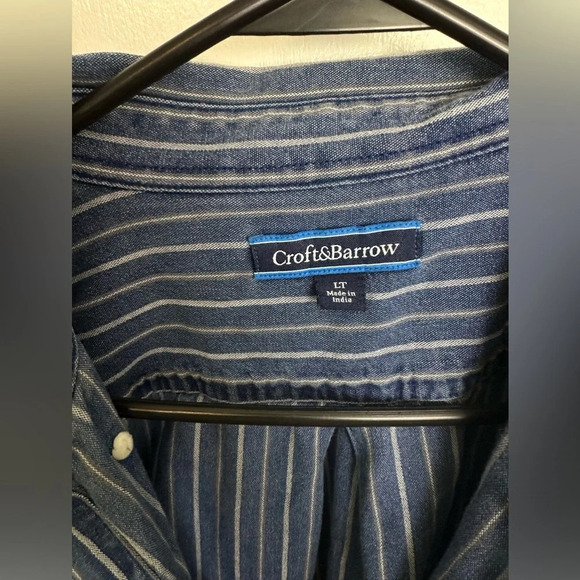 Croft & Barrow Denim button down shirt cotton size LT #1250 - Picture 4 of 7